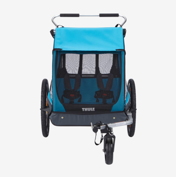 Lastekäru kahele lapsele THULE Chariot Coaster XT bike trailer+Stroll, Blue